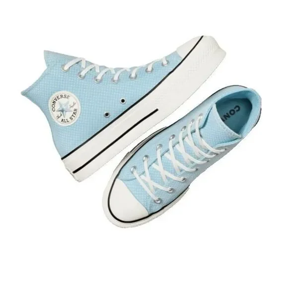 Converse Women Size 6.5 Chuck Taylor All Star Lift Hi Sneaker Infinity Pool Blue - Picture 9 of 10